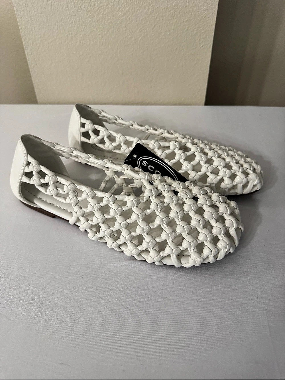 Scoop White Crochet Knot Ballet Flats NWT Women’s Size 9